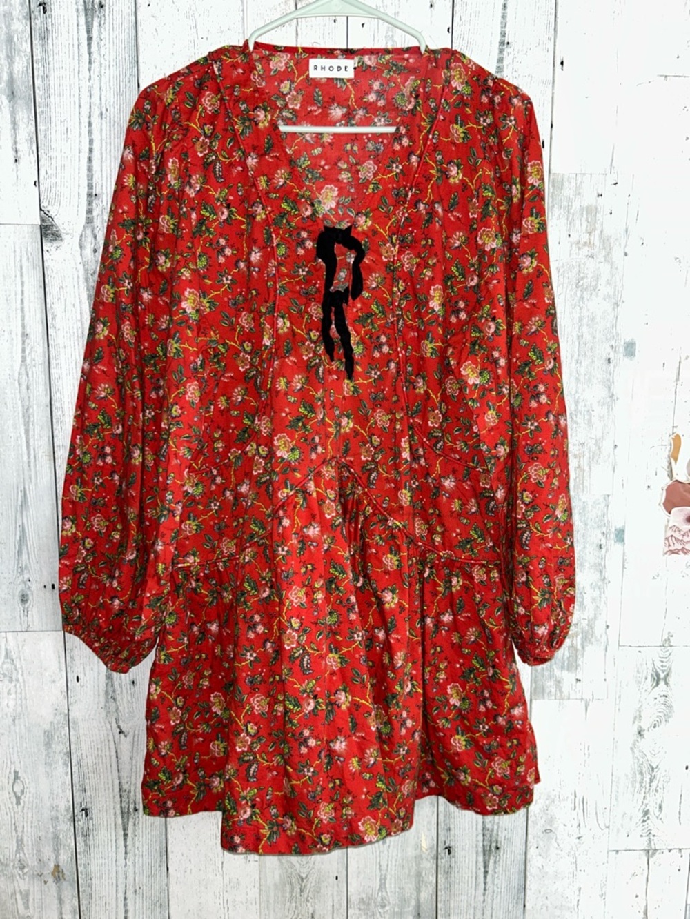 RHODE Red Floral Mini Dress